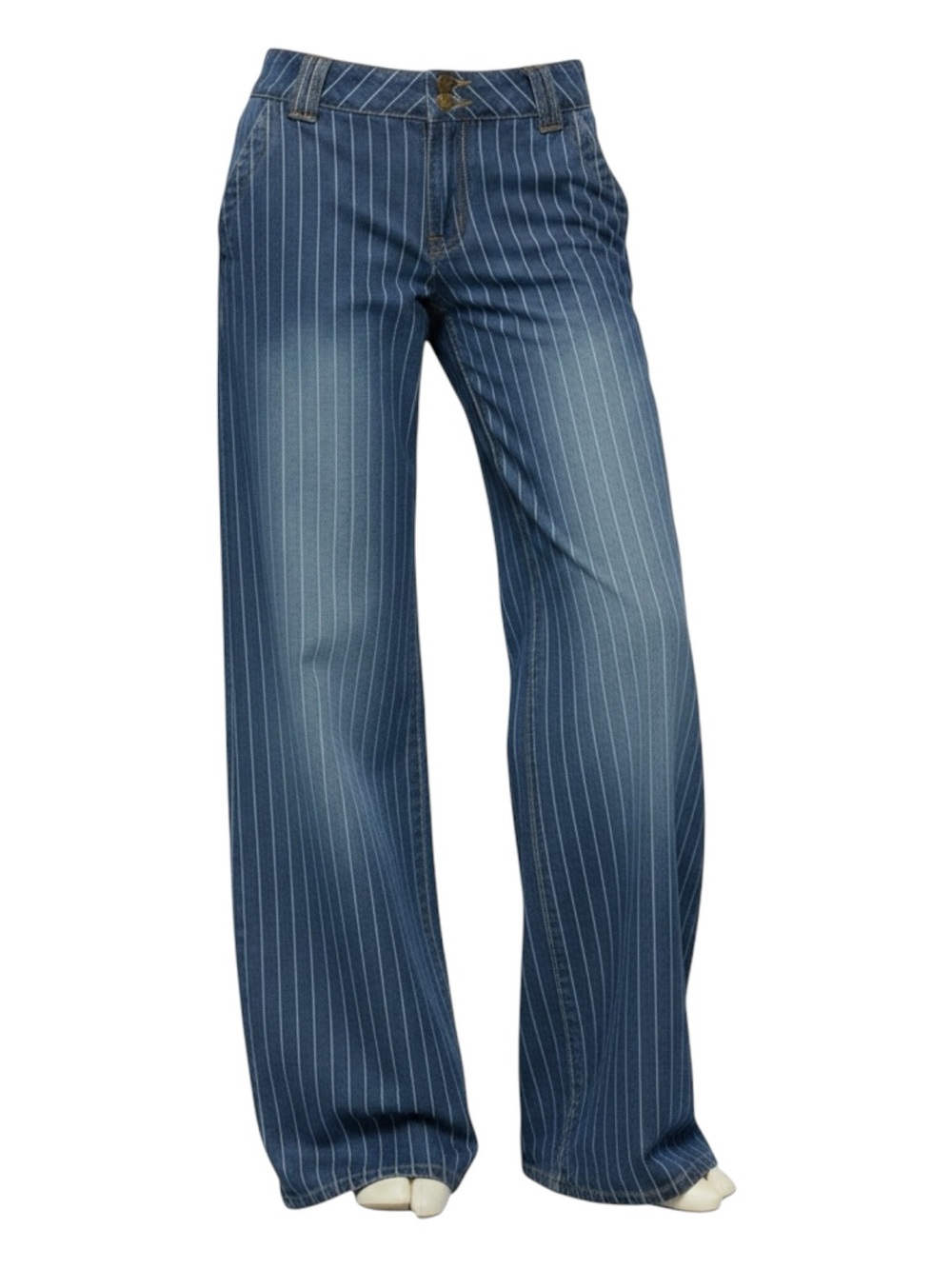 Edikted Tall Cory Striped Low Rise Baggy Jeans Size Small